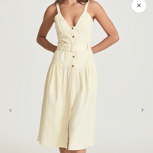 Reiss Dresses & Skirts - NWOT REISS Vita Yellow Button Front Pocket Dress - Size UK 10/US 6